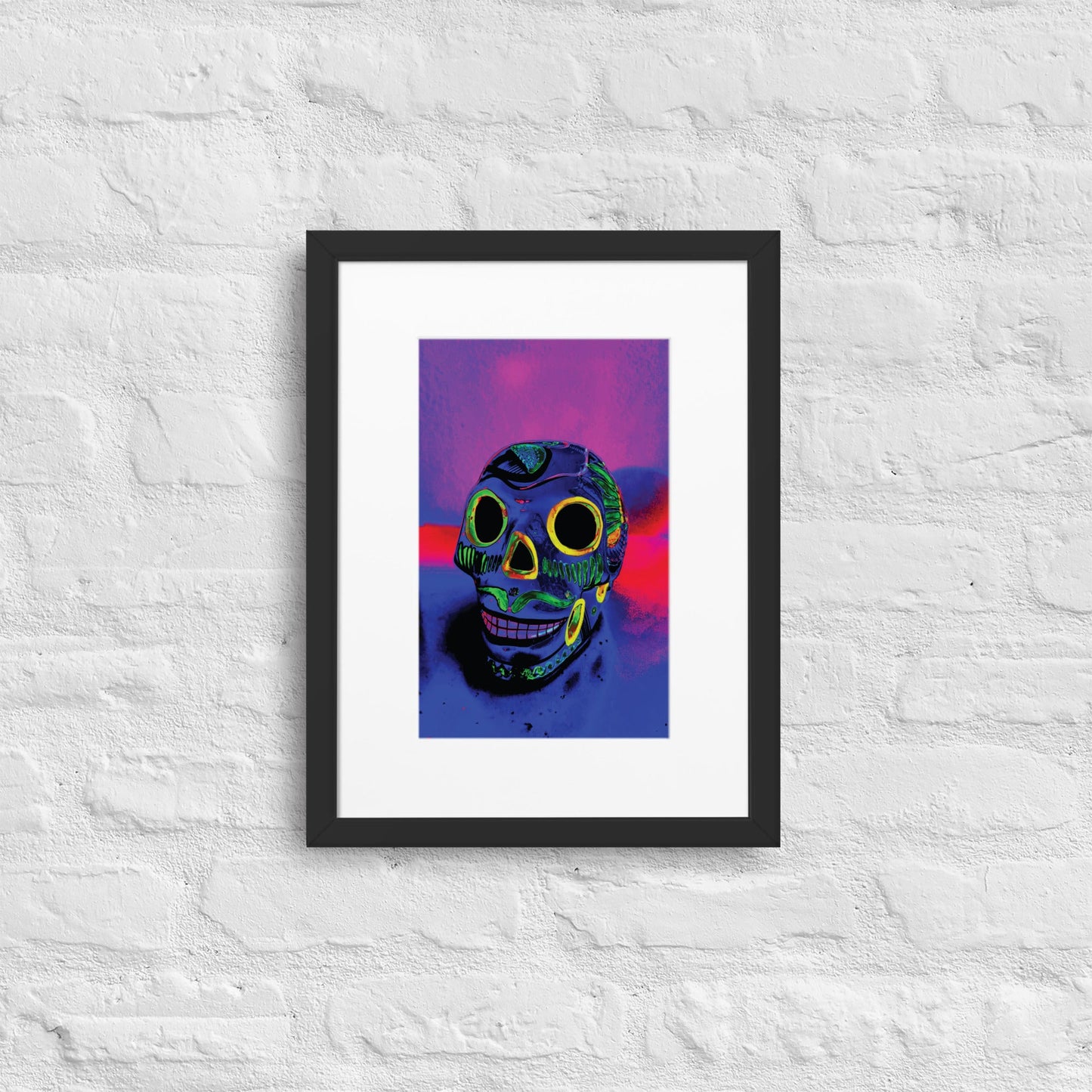 Matte Paper Framed Poster With Mat - Calavera 0.01 - Fliukka street wear.