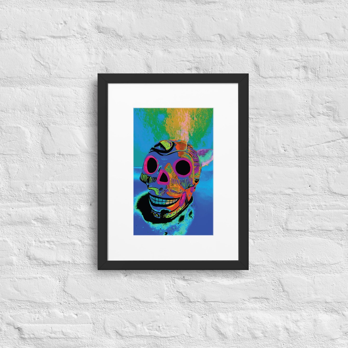 Matte Paper Framed Poster With Mat - Calavera 0.02 - Fliukka street wear.