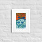 Matte Paper Framed Poster With Mat - Psychedelic skull 0.1 - Fliukka street wear.