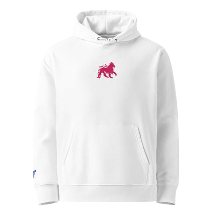 Men Eco Hoodie - rasta lion pink - Fliukka street wear.