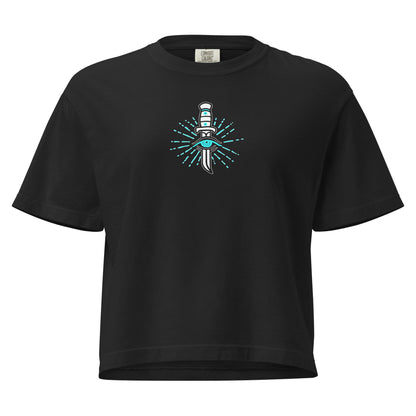 Women’s heavyweight boxy tee - Dagger - Fliukka street wear.