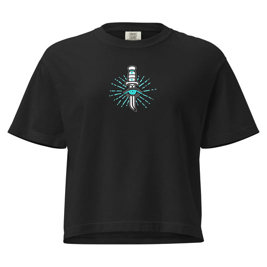 Women’s heavyweight boxy tee - Dagger - Fliukka street wear.